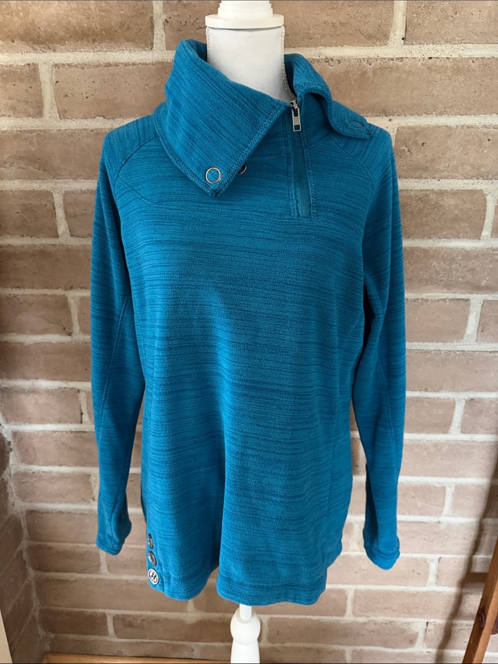 Avalanche Teal Quarter Zip Funnel Neck Sweater